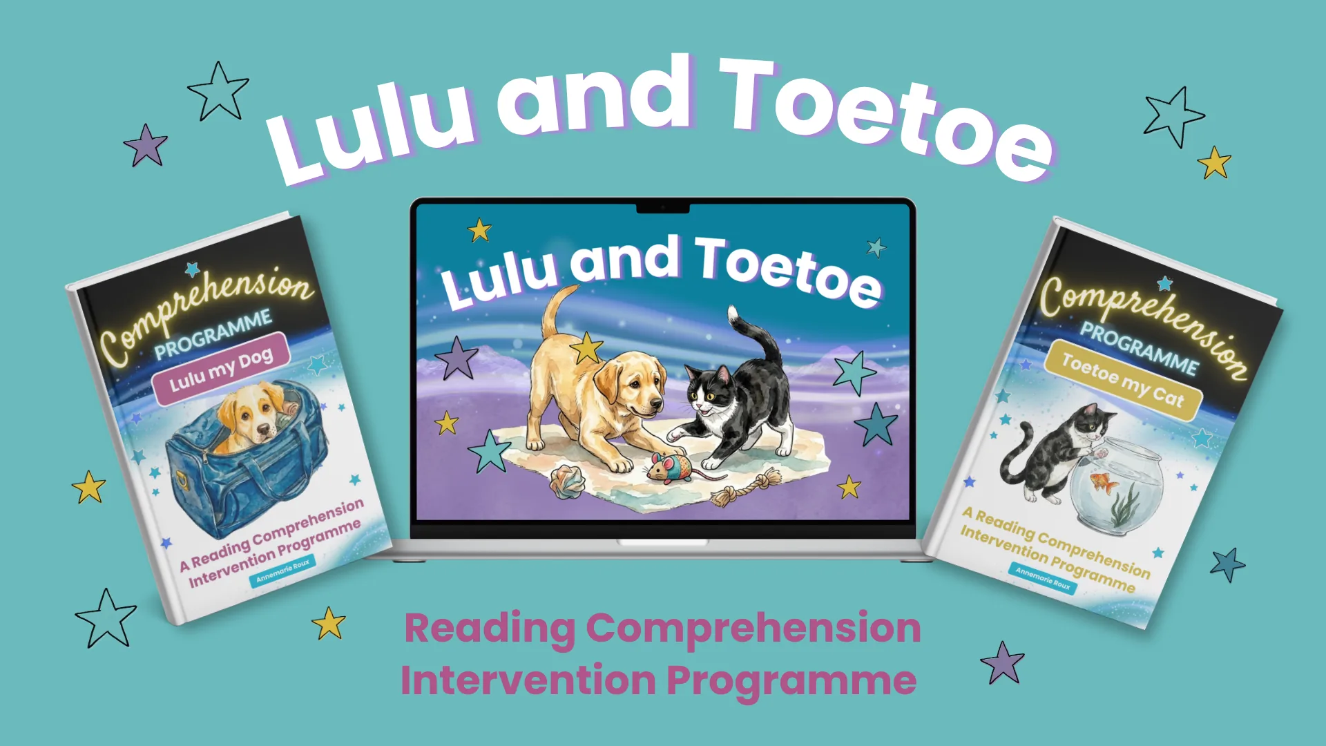 Lulu and Toetoe: the filmed course and the two comprehension programme books, Lulu my Dog and Toetoe my Cat