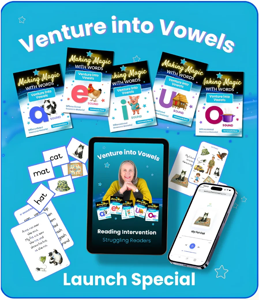 Venture into Vowels launch special — reading intervention resources for struggling readers